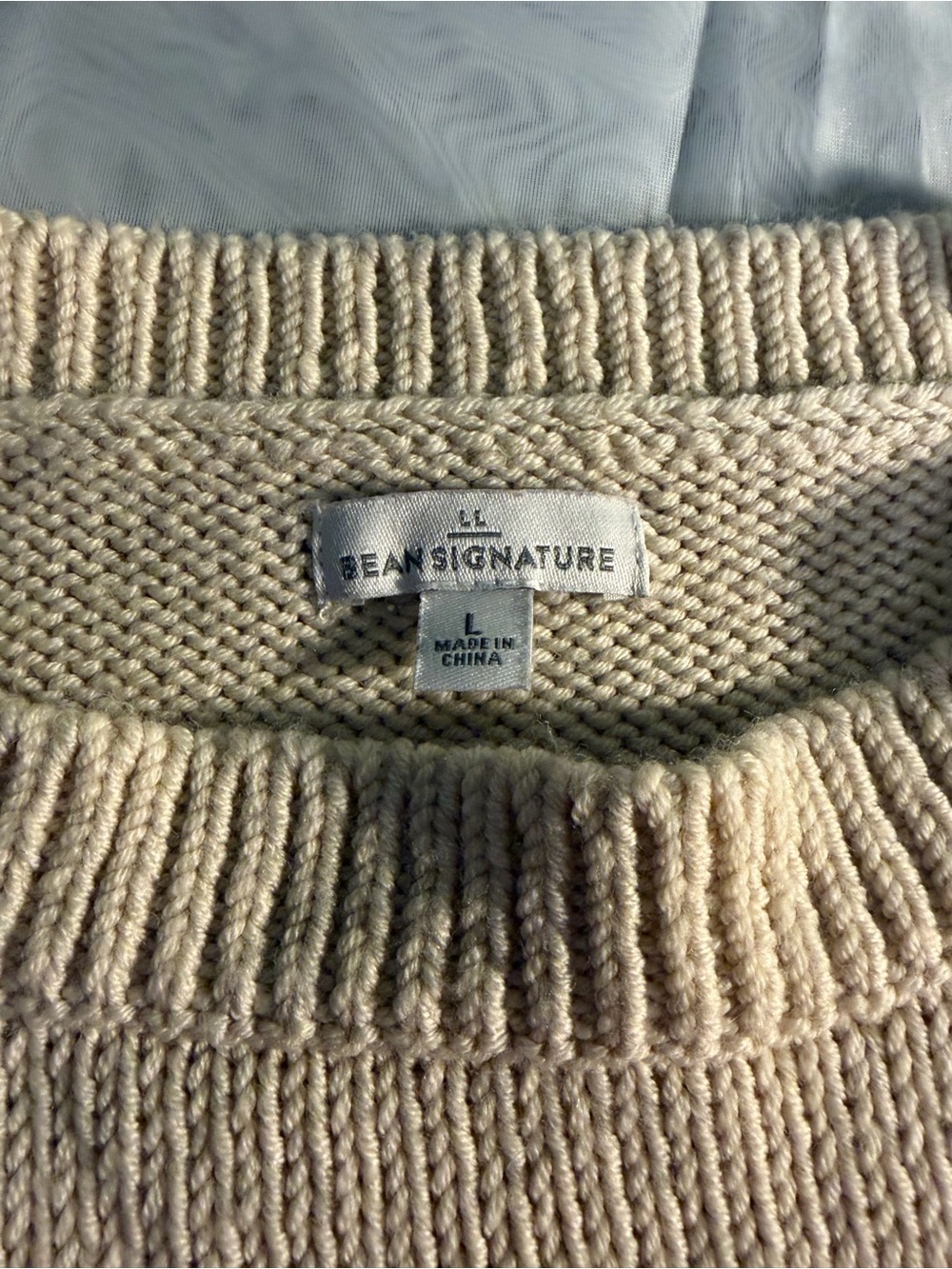 L.L. Bean Signature Women's Cream Crewneck Sweater